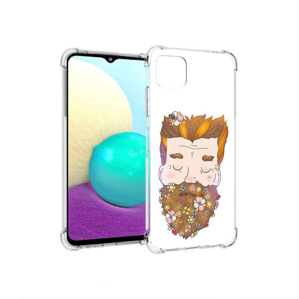 

Чехол MyPads Tocco для Samsung Galaxy A22 мужчина с цветами в бороде, Прозрачный, Tocco