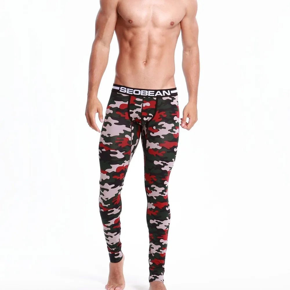 Кальсоны мужские seobean 50401 зеленый/красный XXL