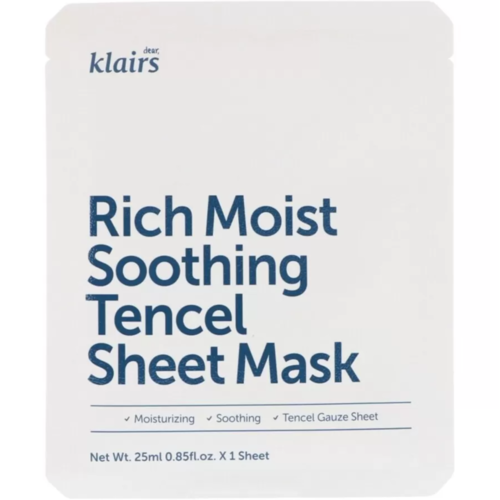 

Набор масок тканевых для лица Dear, Klairs Rich moist soothing tencel sheet mask, 3шт*25мл