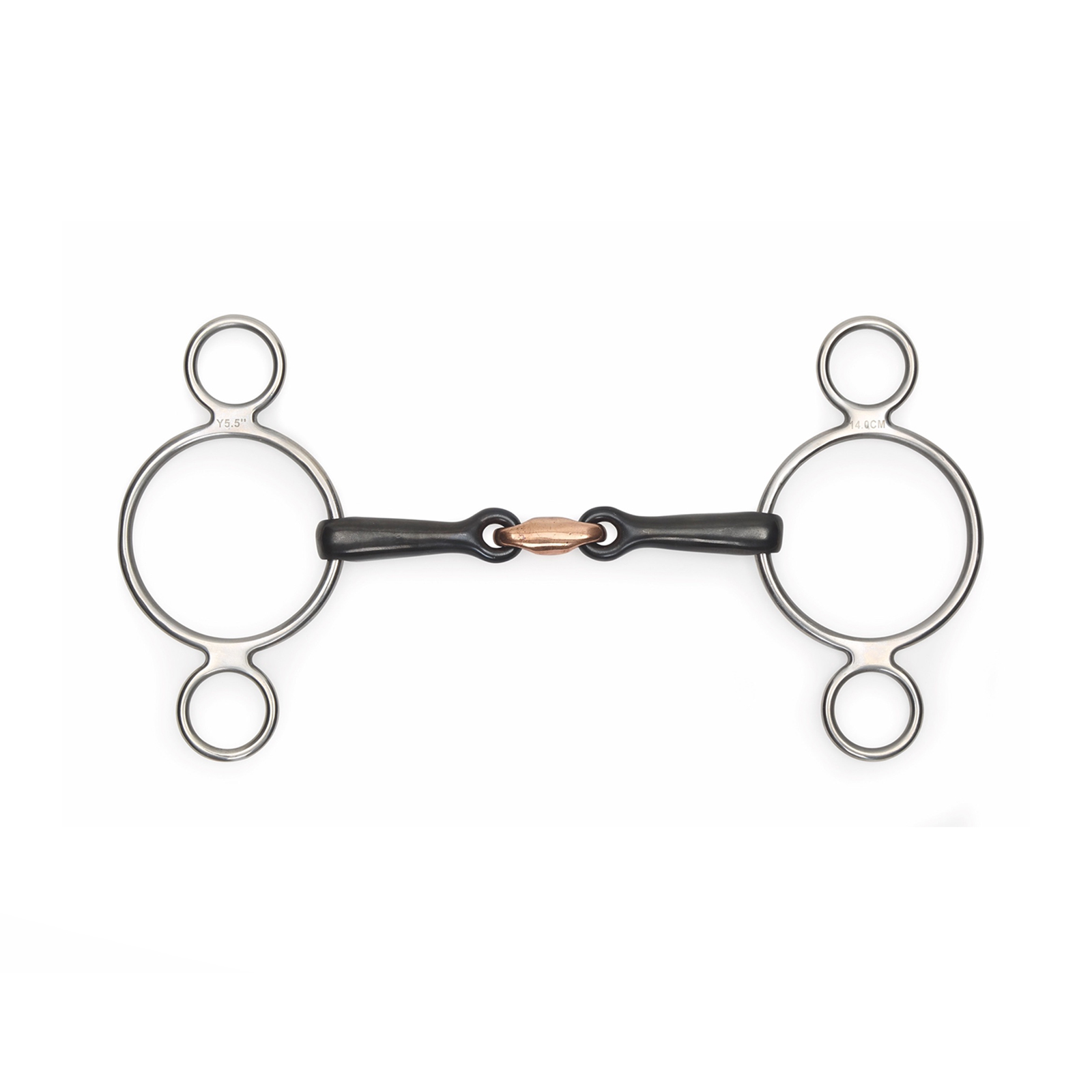 Трензель для лошади с медной конфетой SHIRES Black Iron, 11.5 см