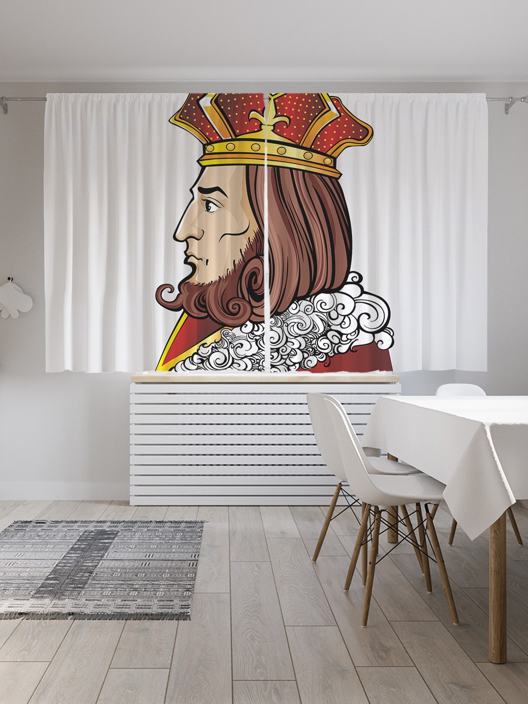 

Классические шторы JoyArty "Король червей", серия Oxford DeLux, 2 полотна 145x180 см, Король червей