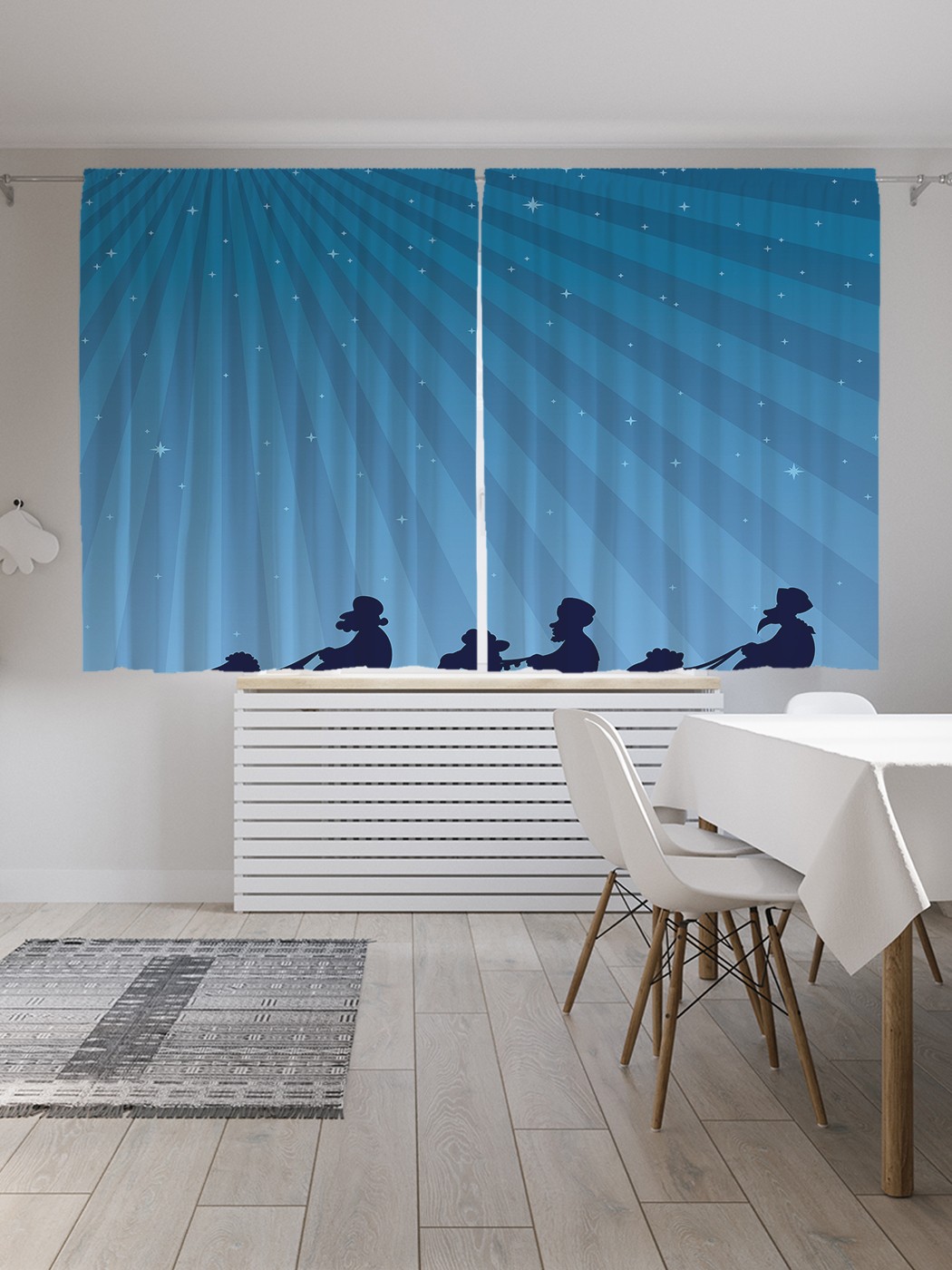 

Классические шторы JoyArty "Караван верблюдов ночью", Oxford DeLux, 2 полотна 145x180 см, Караван верблюдов ночью