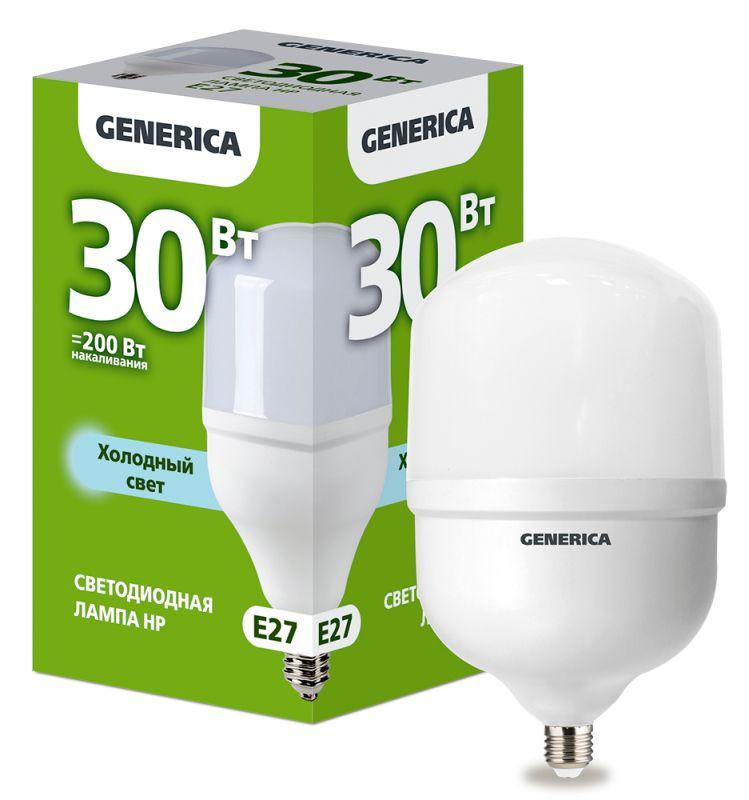 

Светодиодная лампа GENERICA HP 30Вт 230В 6500К E27 LL-HP-30-230-65-E27-G