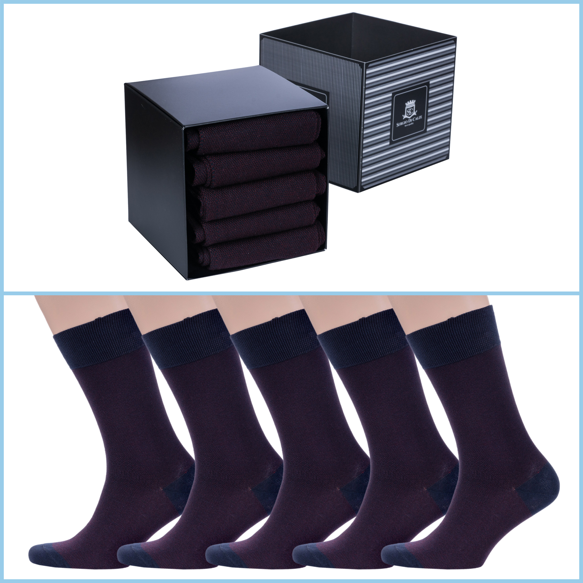 Подарочный набор носков мужских Sergio di Calze PG-15SC3-5 бордовых 29