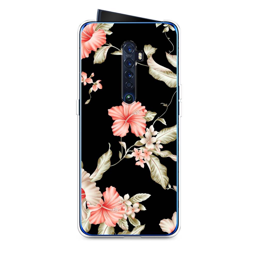 

Чехол Awog на Oppo Reno 2 "Цветы на черном", Разноцветный, 253550-8