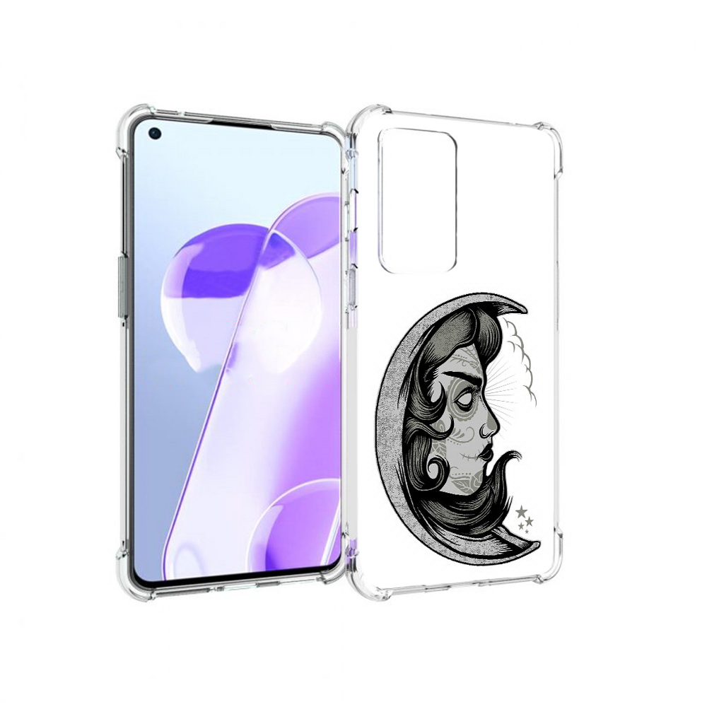 

Чехол MyPads Tocco для OnePlus 9RT черно белая луна с лицом (PT172016.131.680), Прозрачный, Tocco