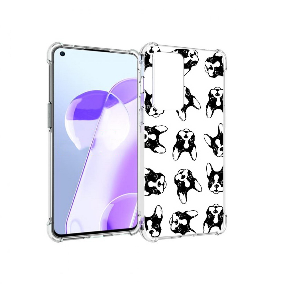 

Чехол MyPads Tocco для OnePlus 9RT черно белые собачки (PT172016.131.683), Прозрачный, Tocco