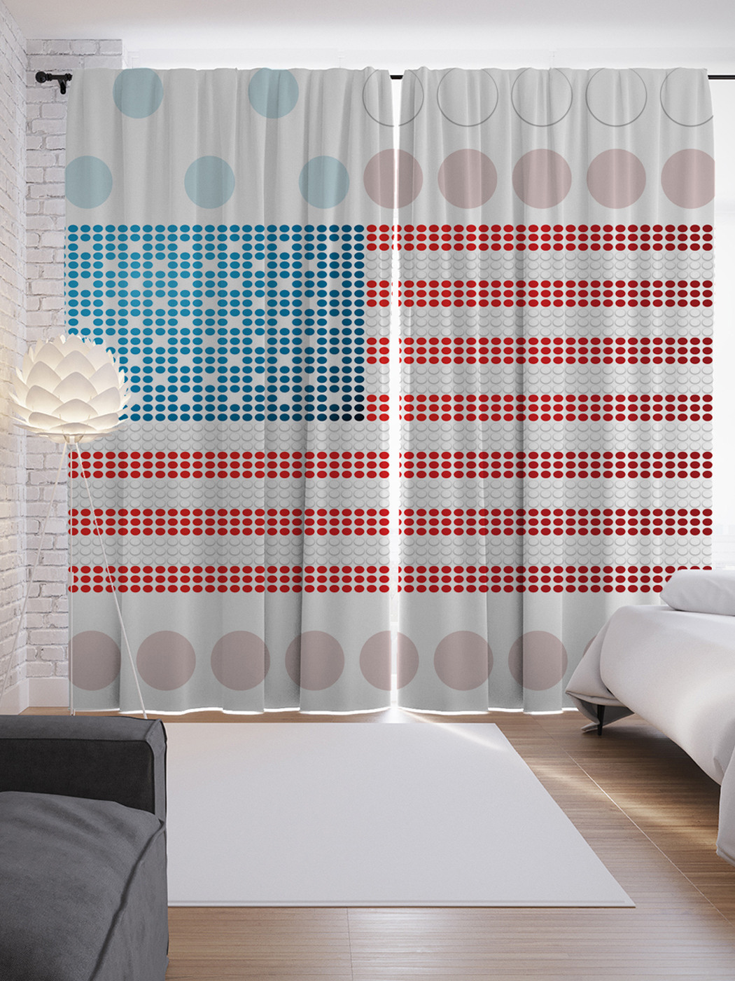 

Шторы JoyArty с фотопечатью "Флаг США" из сатена, 290х265 см, Флаг США