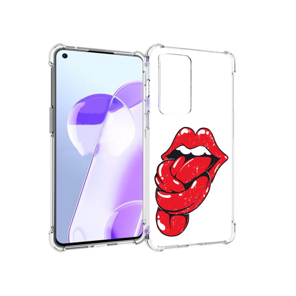 

Чехол MyPads Tocco для OnePlus 9RT яркие губы с языком (PT172016.131.705), Прозрачный, Tocco