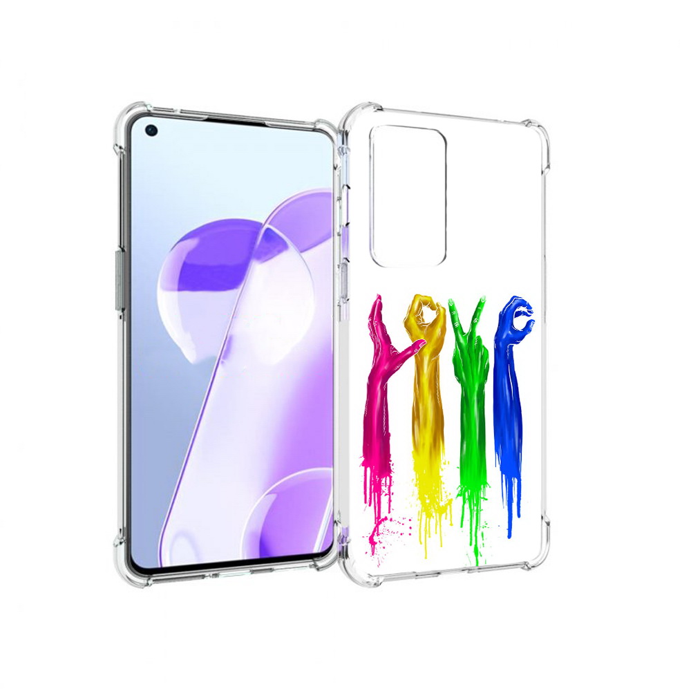 

Чехол MyPads Tocco для OnePlus 9RT яркие руки love (PT172016.131.707), Прозрачный, Tocco