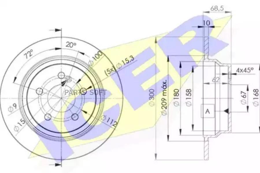 Диск Тормозной Задний Mb W211/W212 All 02-> Excl.Amg /D=300mm Icer 78bd0413-2 Icer арт. 78