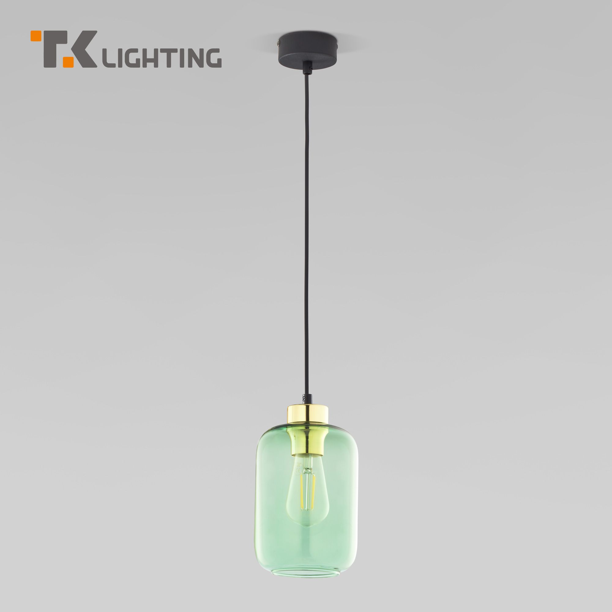 

Подвесной светильник с стеклянным зеленым плафоном TK Lighting 6696 Marco Green E27