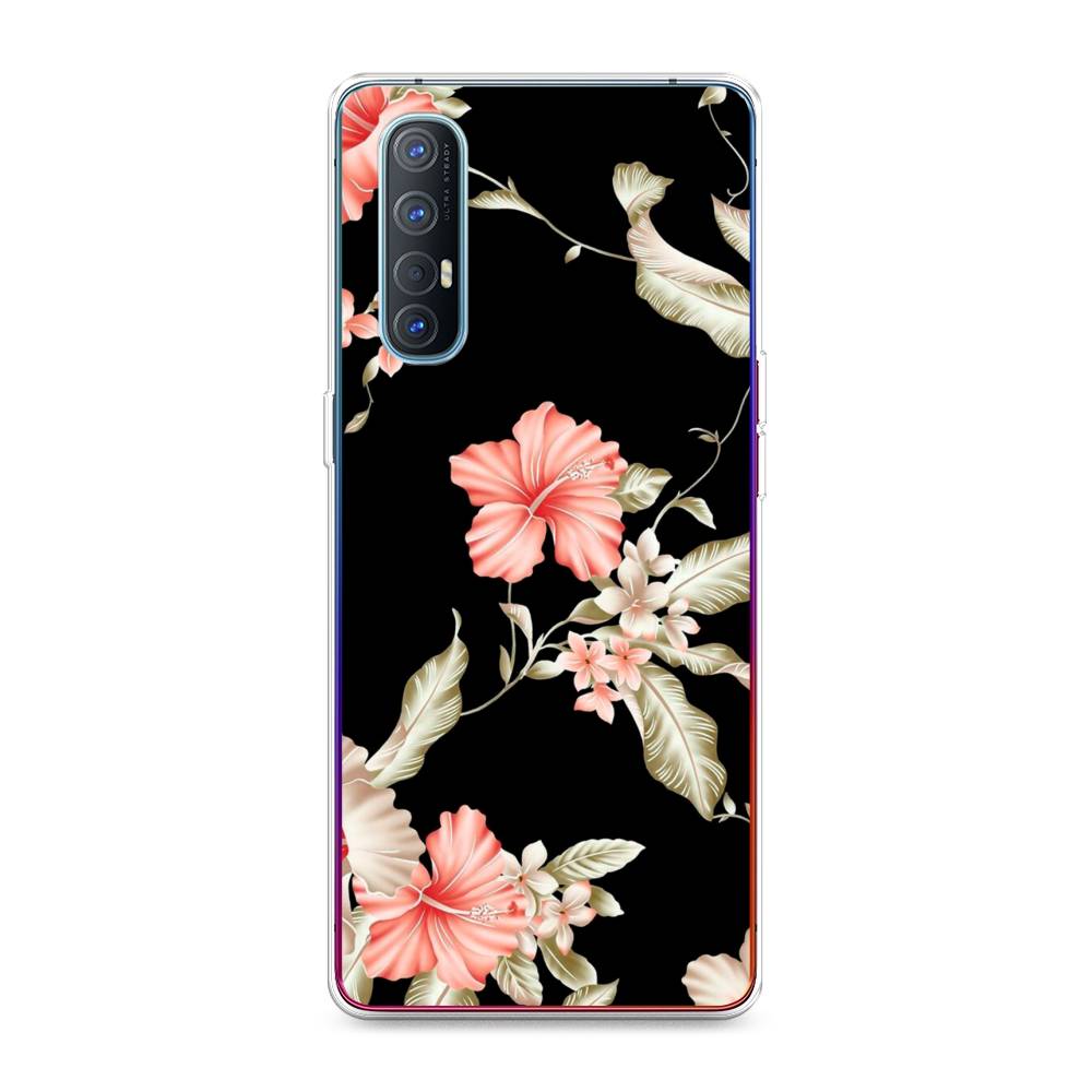 

Чехол Awog на Oppo Reno 3 Pro "Цветы на черном", Разноцветный, 252550-8
