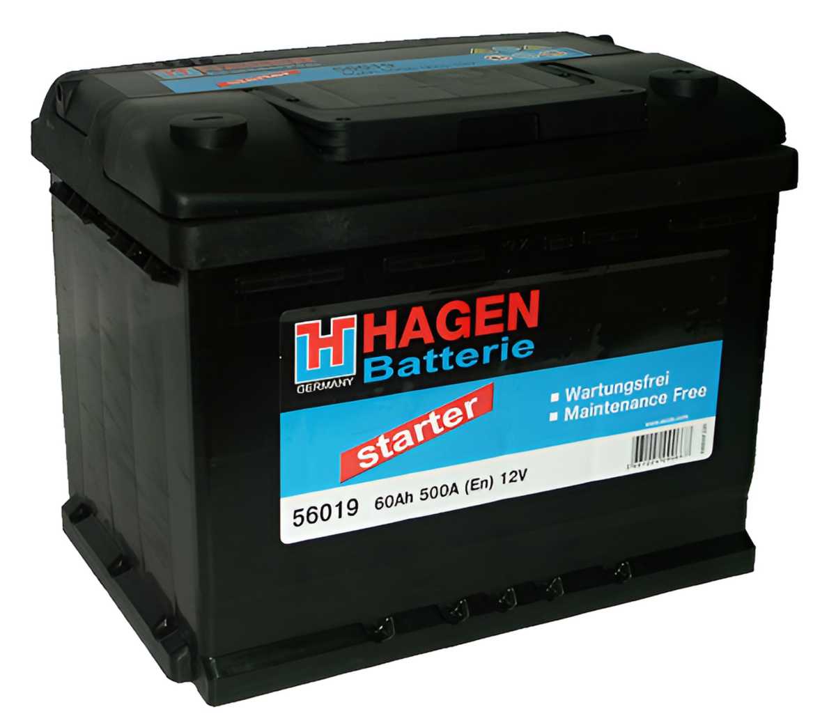 Аккумулятор 12V 60Ah 500A 242x175x190 ETN0 обр Hagen 56019 Hagen 10663₽