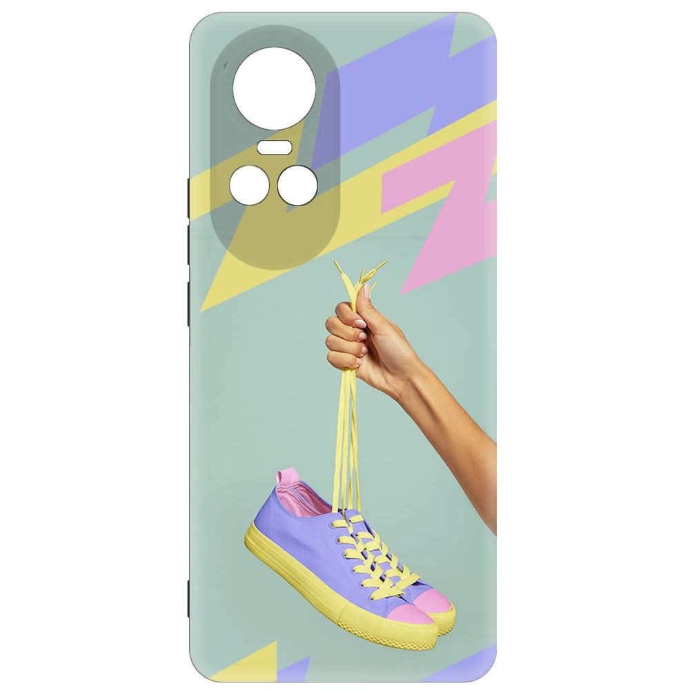 

Чехол-накладка Krutoff Soft Case Кроссовки женские Цветные для Oppo Reno10 5G черный