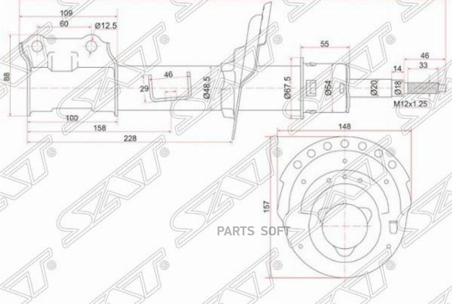 

SAT ST-54660-4L100 Стойка передняя HYUNDAI SOLARIS/ACCENT/KIA RIO RH 1шт