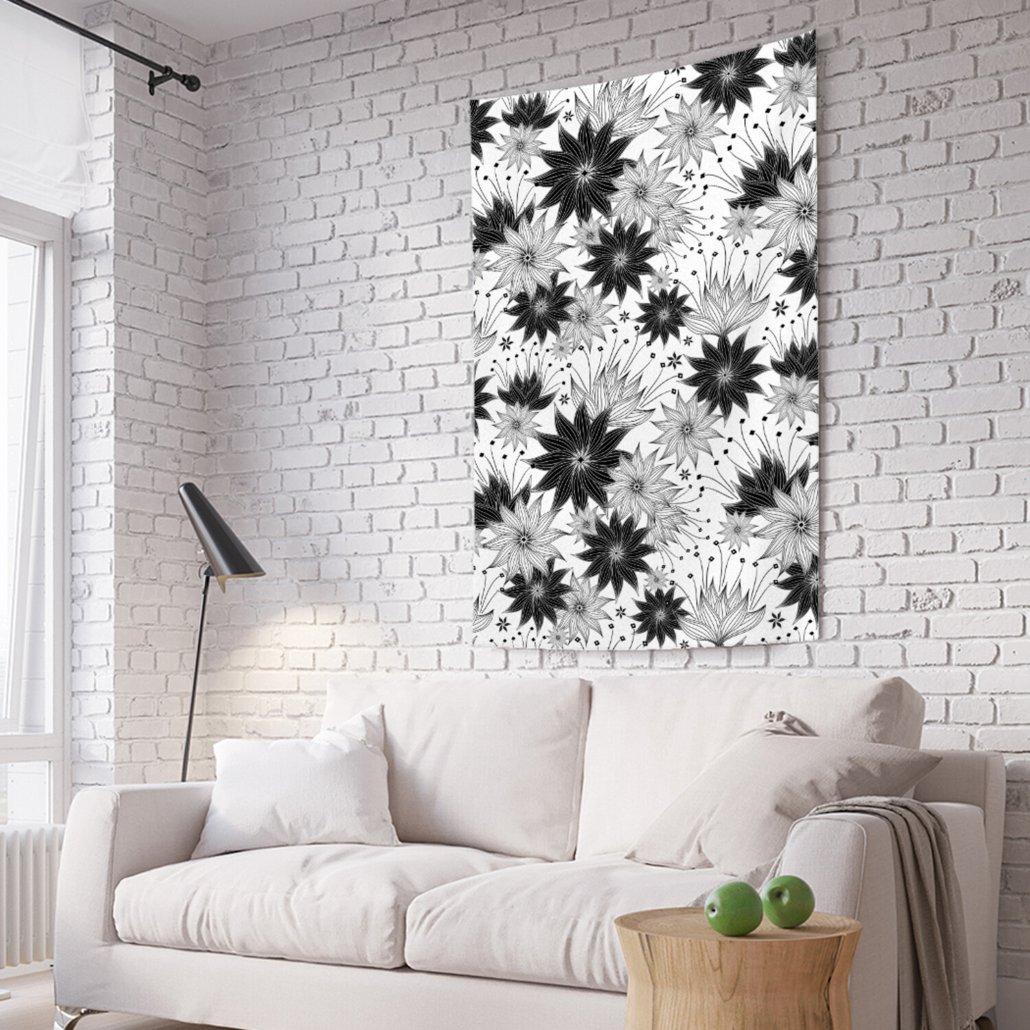 

Вертикальное фотопанно на стену JoyArty Цветочные узоры 150x200 см, Цветочные узоры