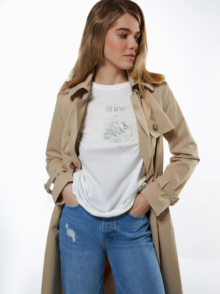 

Футболка женская ZARINA 3121637428 белая S, Белый, 3121637428