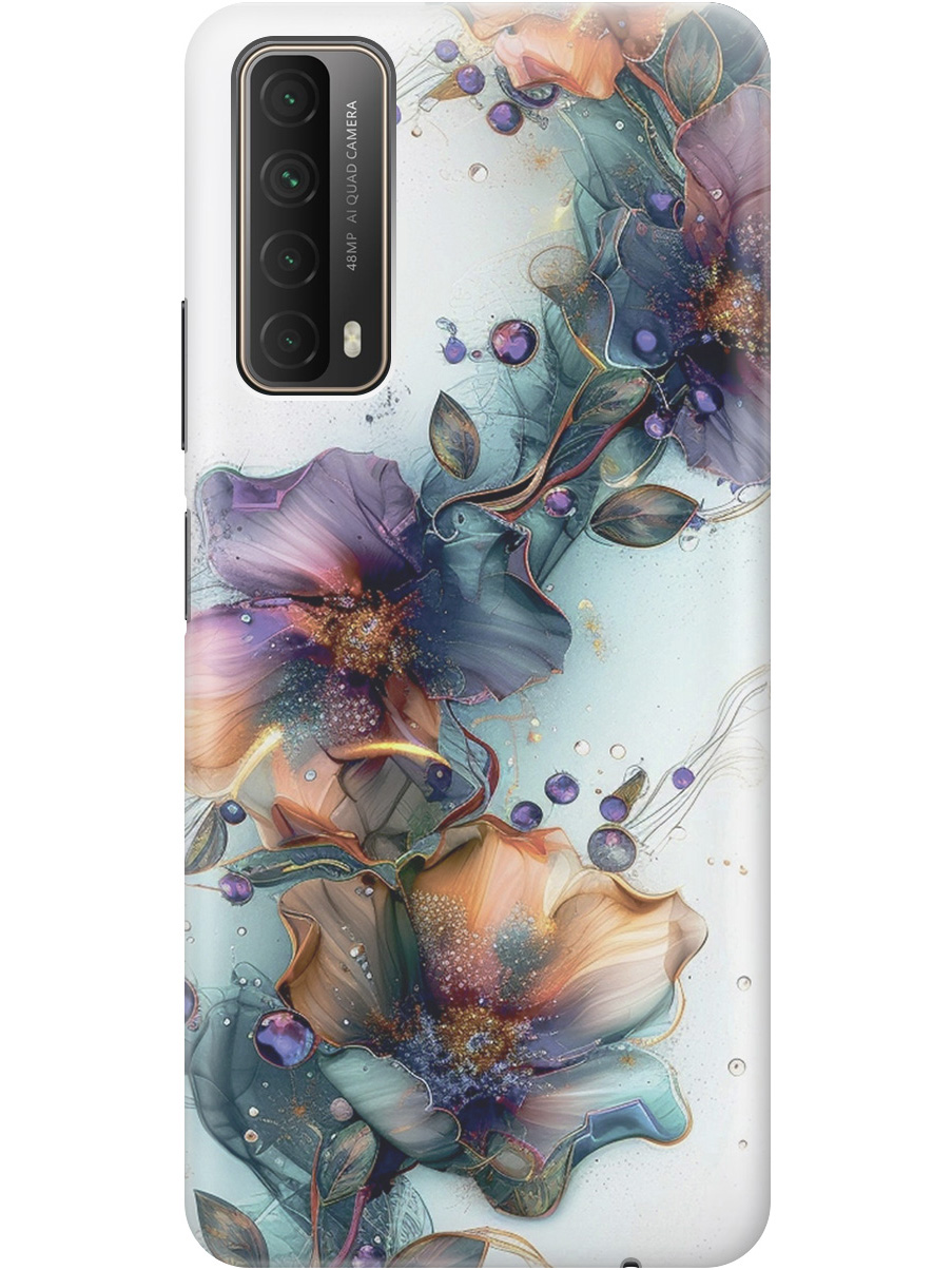 

Силиконовый чехол на Huawei P Smart (2021) с принтом "Мистические цветы", Прозрачный;белый;зеленый, 723603010