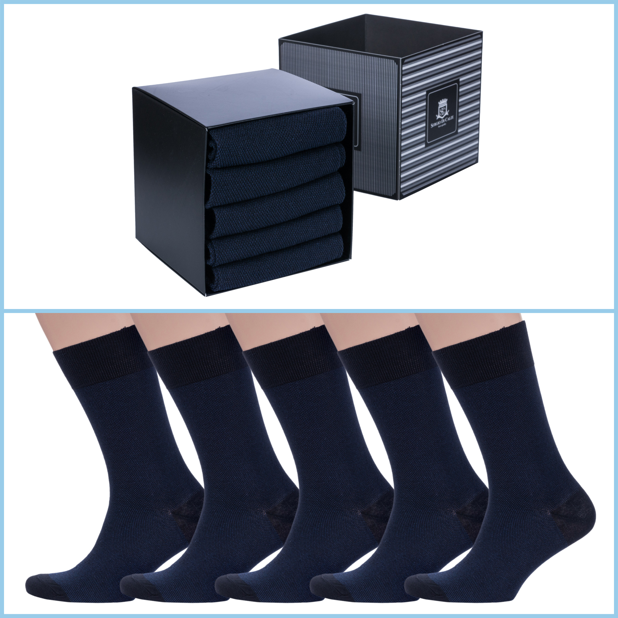 Подарочный набор носков мужских Sergio di Calze PG-15SC3-5 синих 25