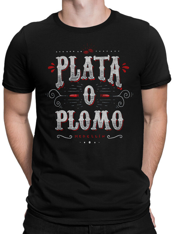 фото Футболка мужская design heroes пабло эскобар - plata o plomo черная 2xl