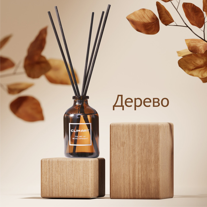Ароматизатор с палочками, Аромадиффузор Clim Art Древесный, 50 мл