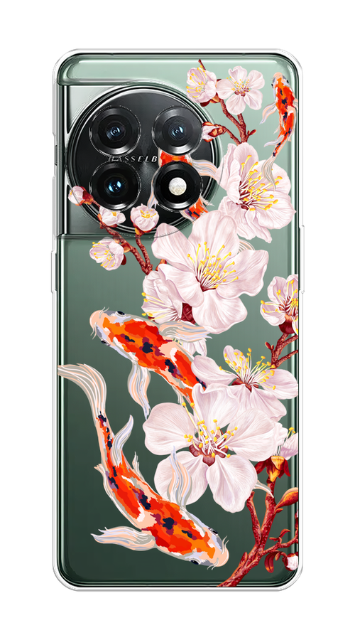 

Чехол на OnePlus 11 "Карпы и сакура", Оранжевый;розовый;бежевый;прозрачный, 153650-1
