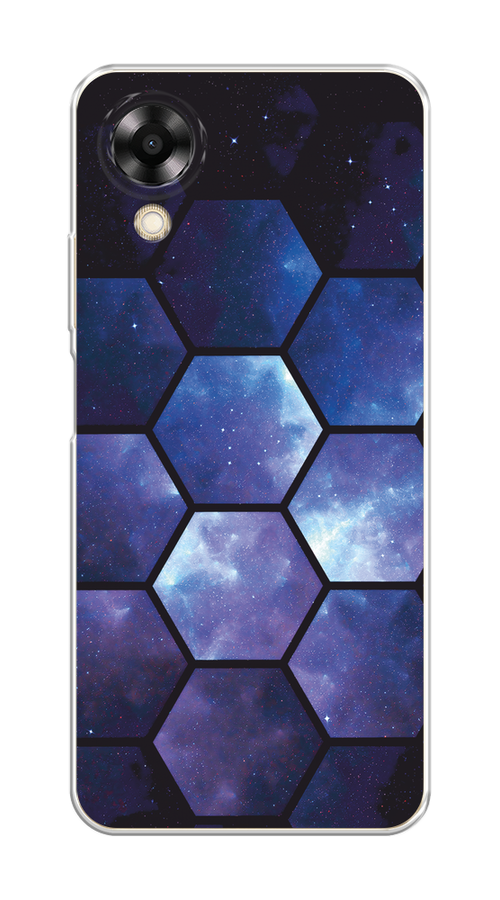 

Чехол на Oppo A17K "Соты космос", Черный;фиолетовый, 2512850-1
