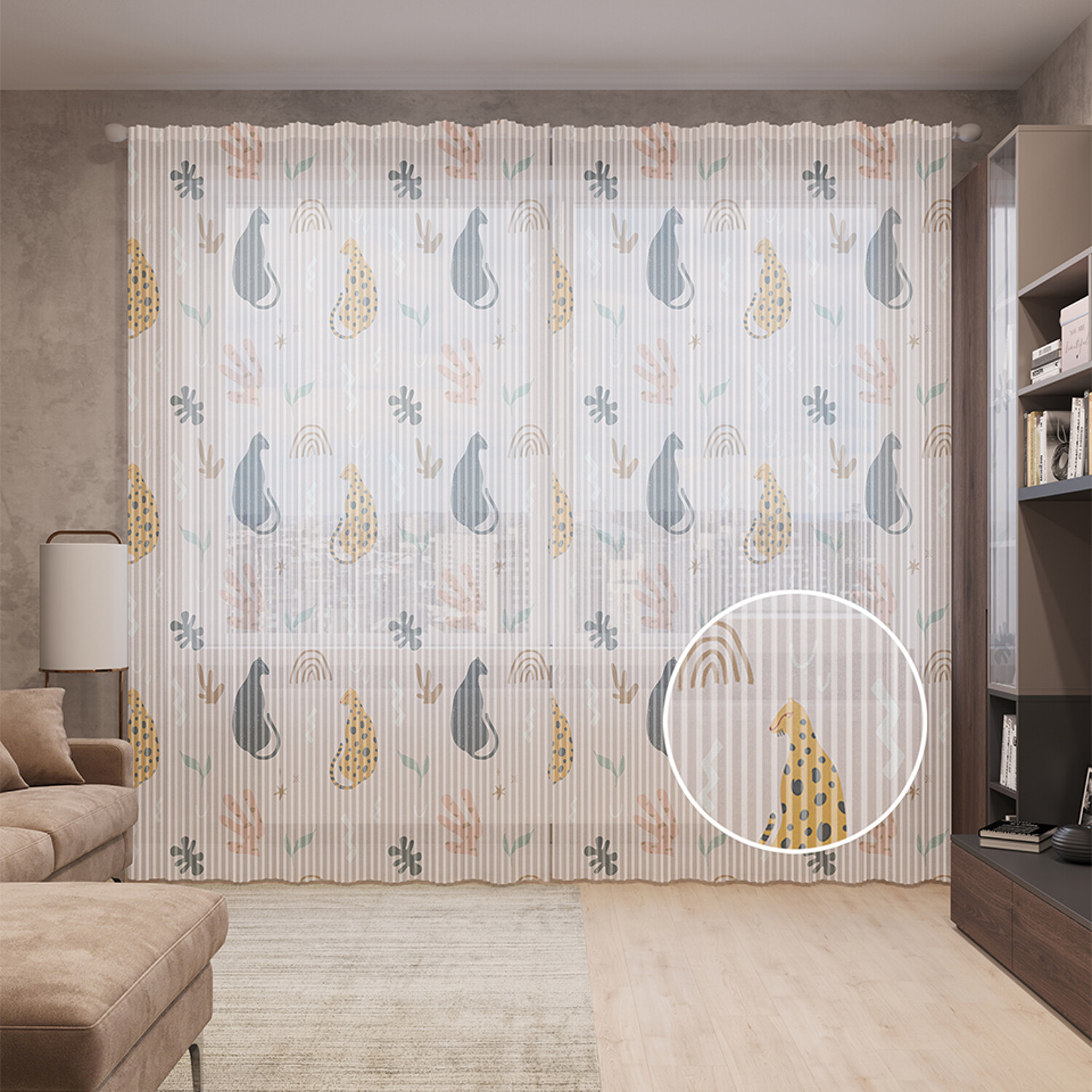 

Шторы и тюль JoyArty Апельсиновые коктейли tuls_413985_155x265, Леопард и пантера