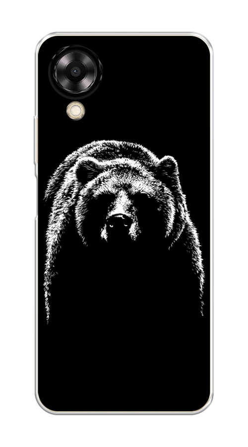 

Чехол на Oppo A17K "Медведь в ночи", Белый;черный, 2512850-1