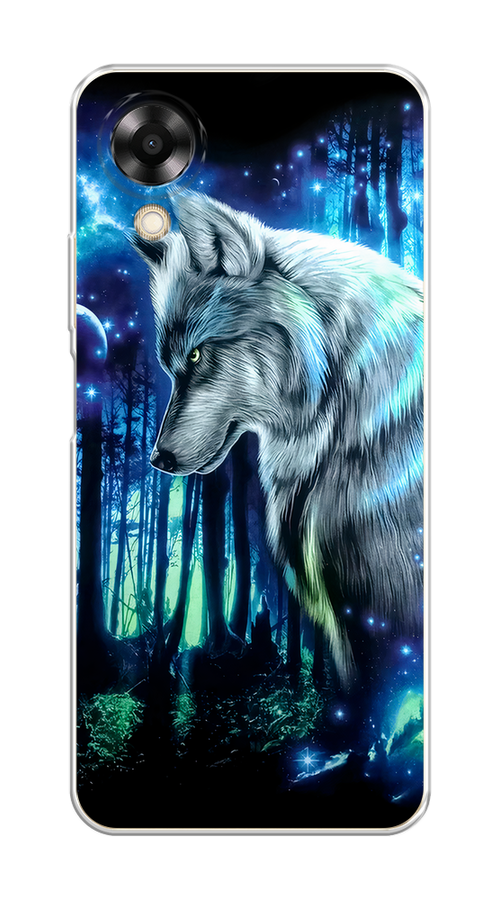 

Чехол на Oppo A17K "Сказочный волк", Синий;серебристый;черный, 2512850-1