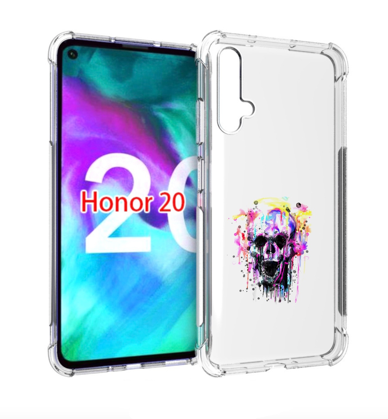 

Чехол бампер MyPads граффити череп для Honor 20., Прозрачный, Tocco