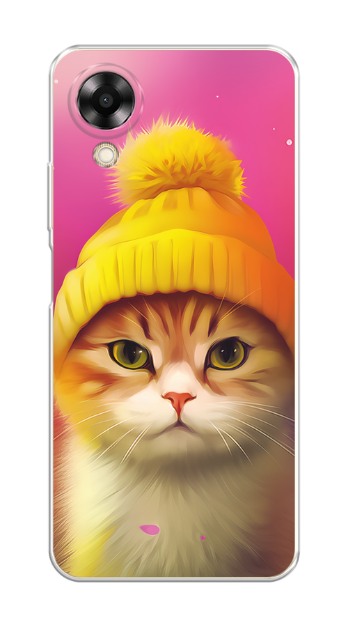 

Чехол на Oppo A17K "Котик в шапочке", Розовый;желтый;бежевый, 2512850-1