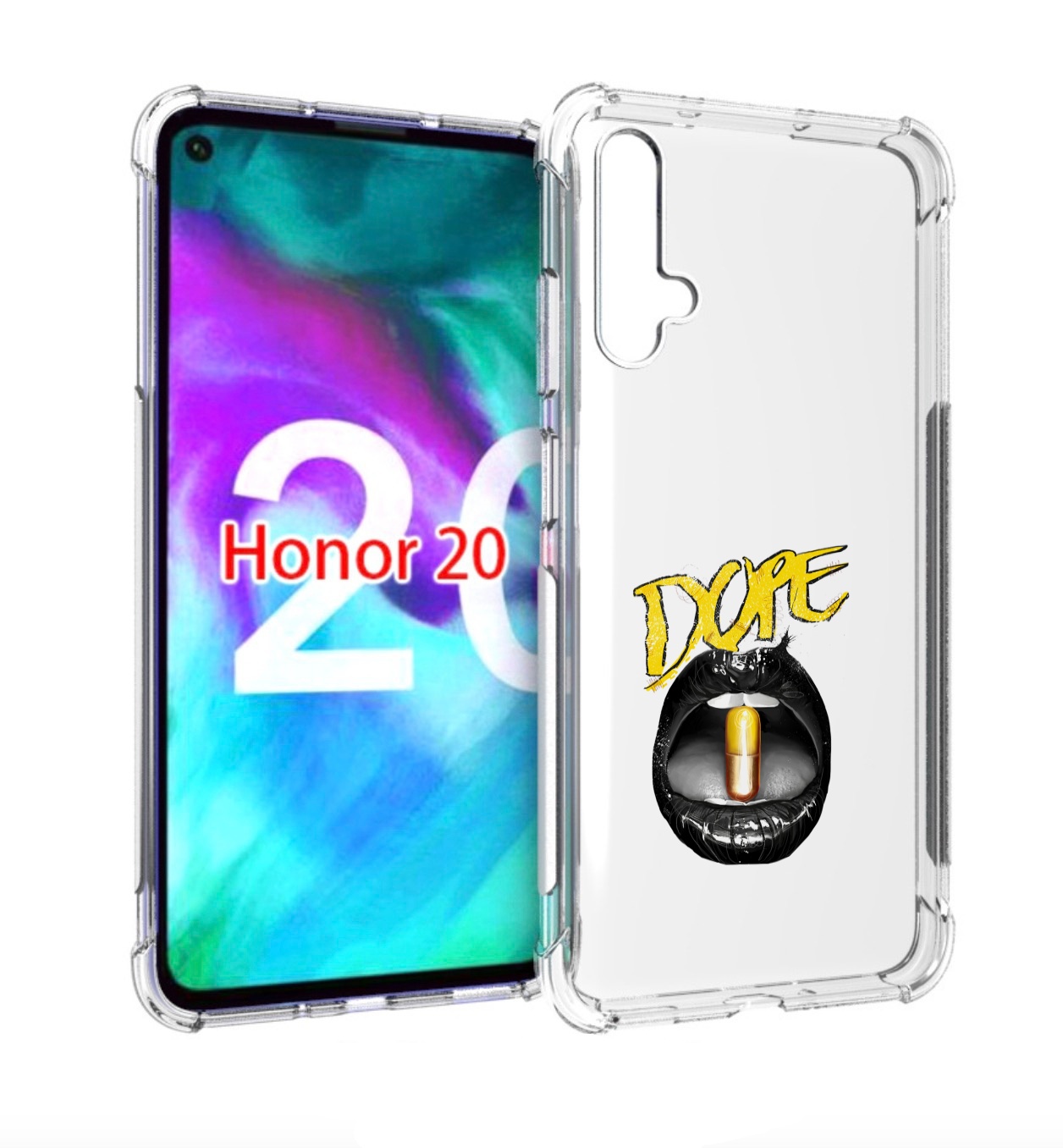 

Чехол бампер MyPads губы для Honor 20., Прозрачный, Tocco