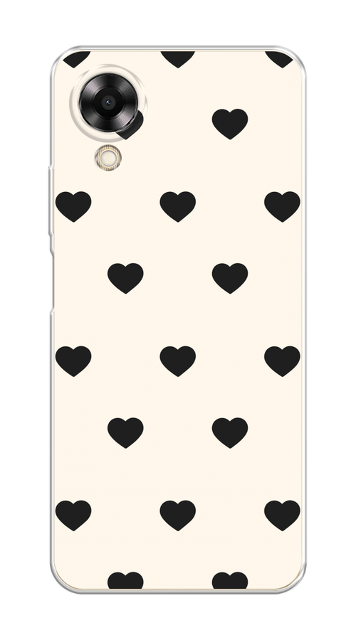 

Чехол на Oppo A17K "Черные сердечки на белом", Черный;белый, 2512850-1