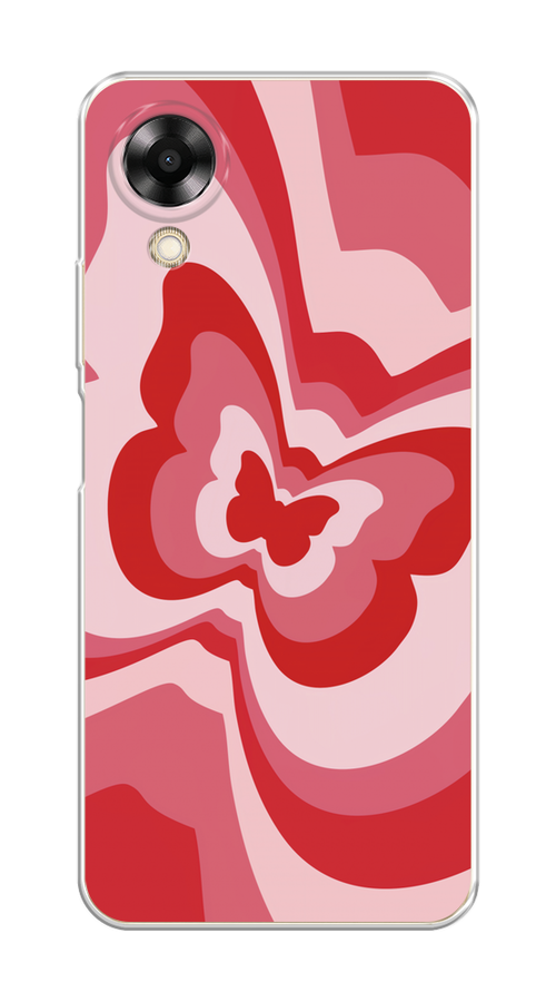 

Чехол на Oppo A17K "Бабочка в стиле хиппи", Красный;розовый, 2512850-1