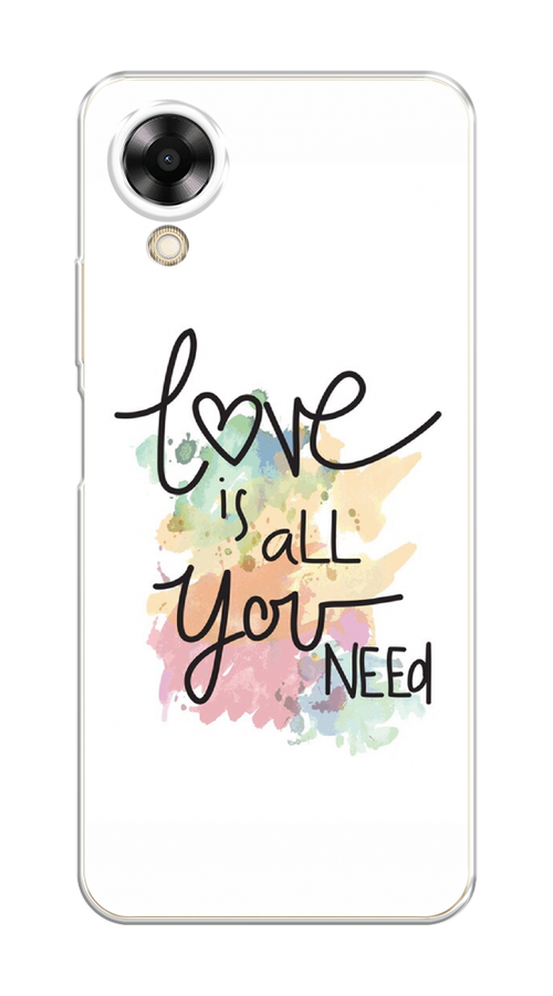 

Чехол на Oppo A17K "Love is all you need", Белый;черный;зеленый, 2512850-1