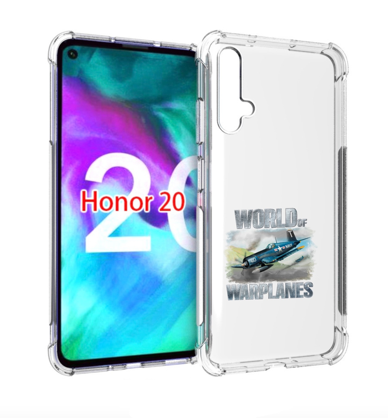 

Чехол бампер MyPads Боевой самолет для Honor 20., Прозрачный, Tocco