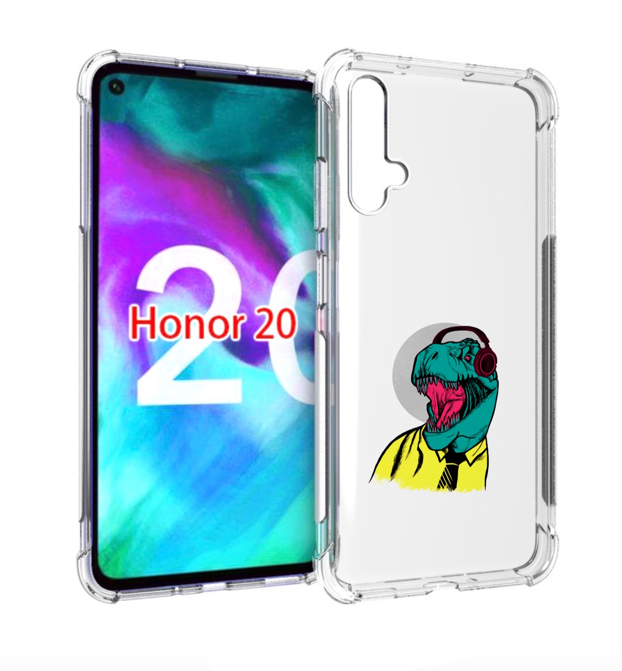 

Чехол бампер MyPads дино для Honor 20., Прозрачный, Tocco