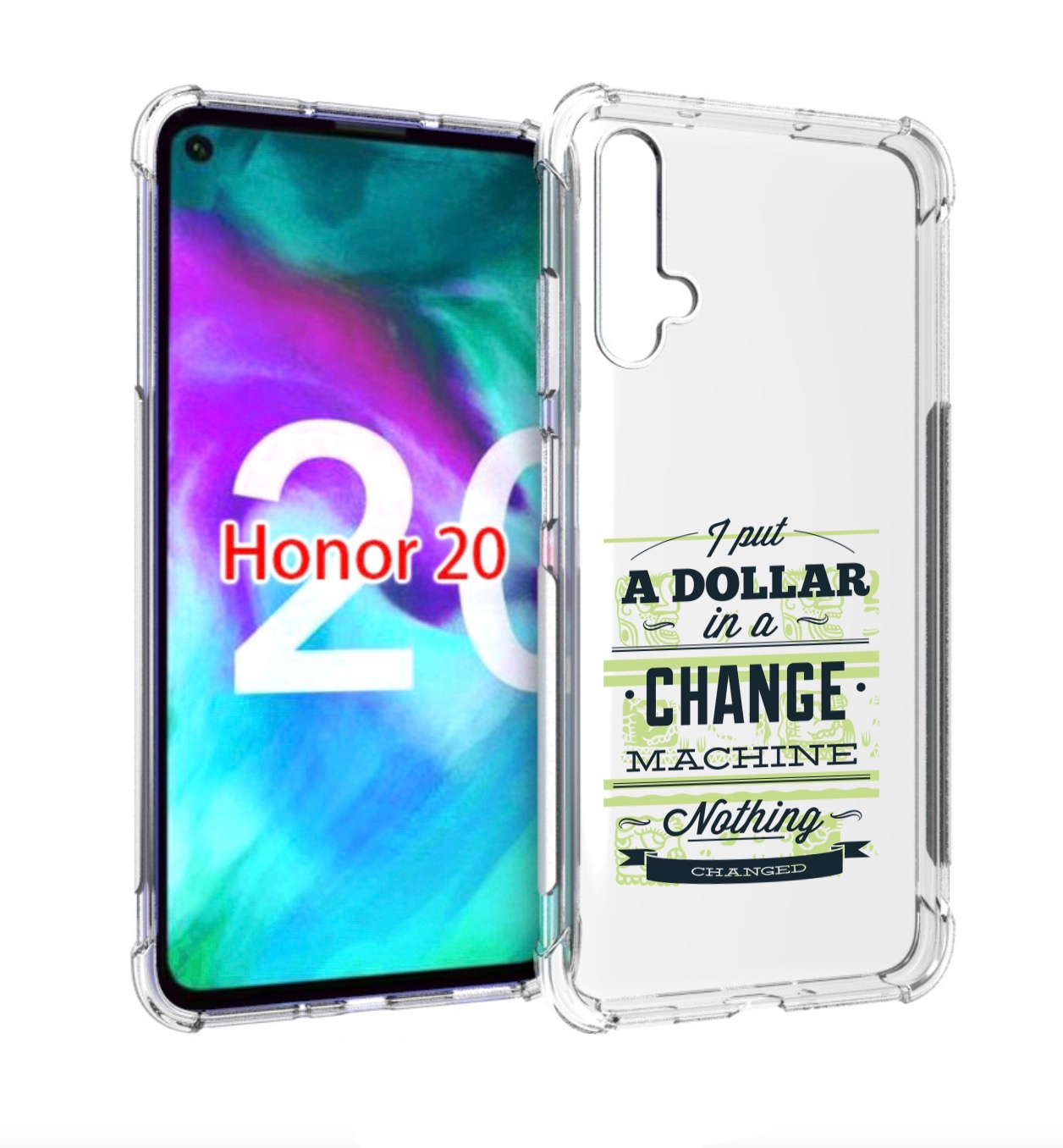 

Чехол бампер MyPads доллар надпись для Honor 20., Прозрачный, Tocco