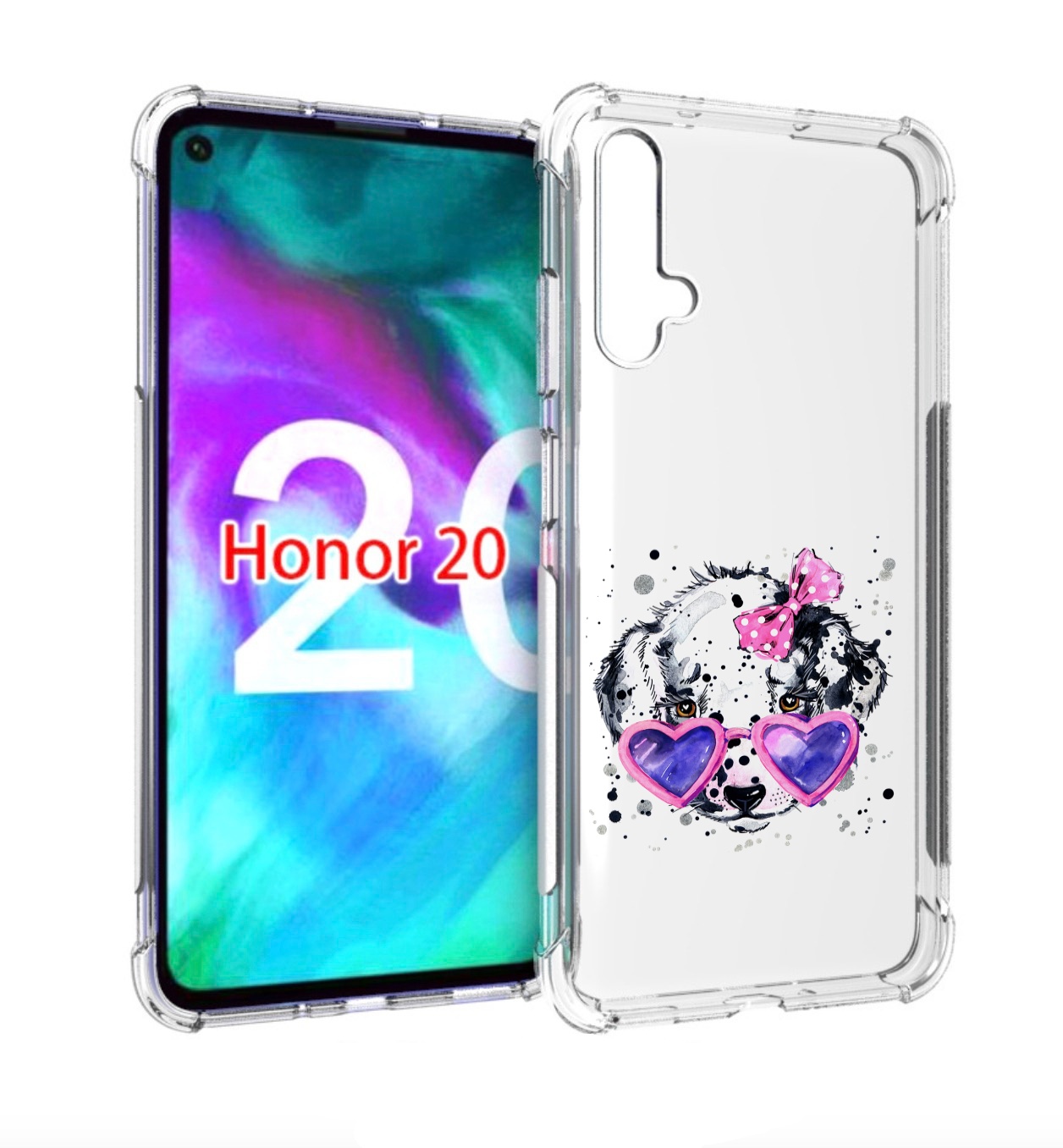 

Чехол бампер MyPads долматинец в очках для Honor 20., Прозрачный, Tocco