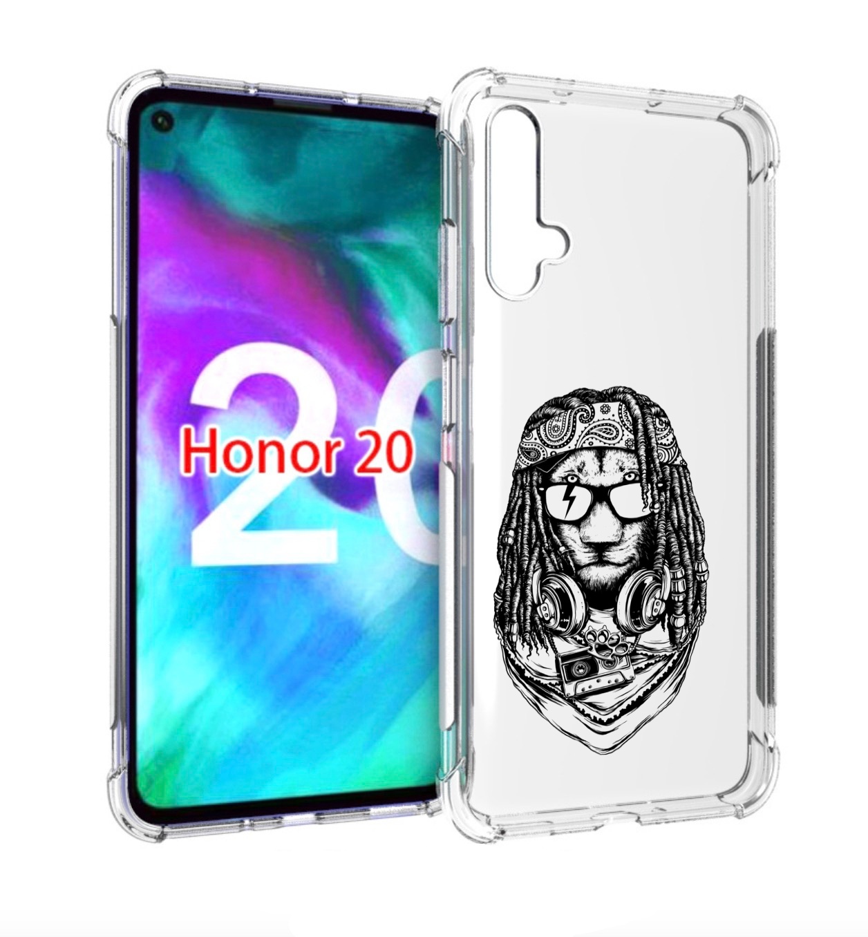 

Чехол бампер MyPads дреды льва для Honor 20., Прозрачный, Tocco