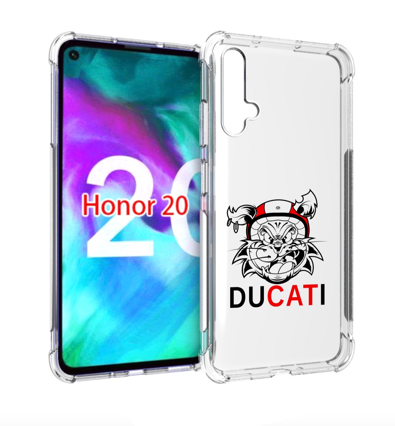 

Чехол бампер MyPads дукати для Honor 20., Прозрачный, Tocco