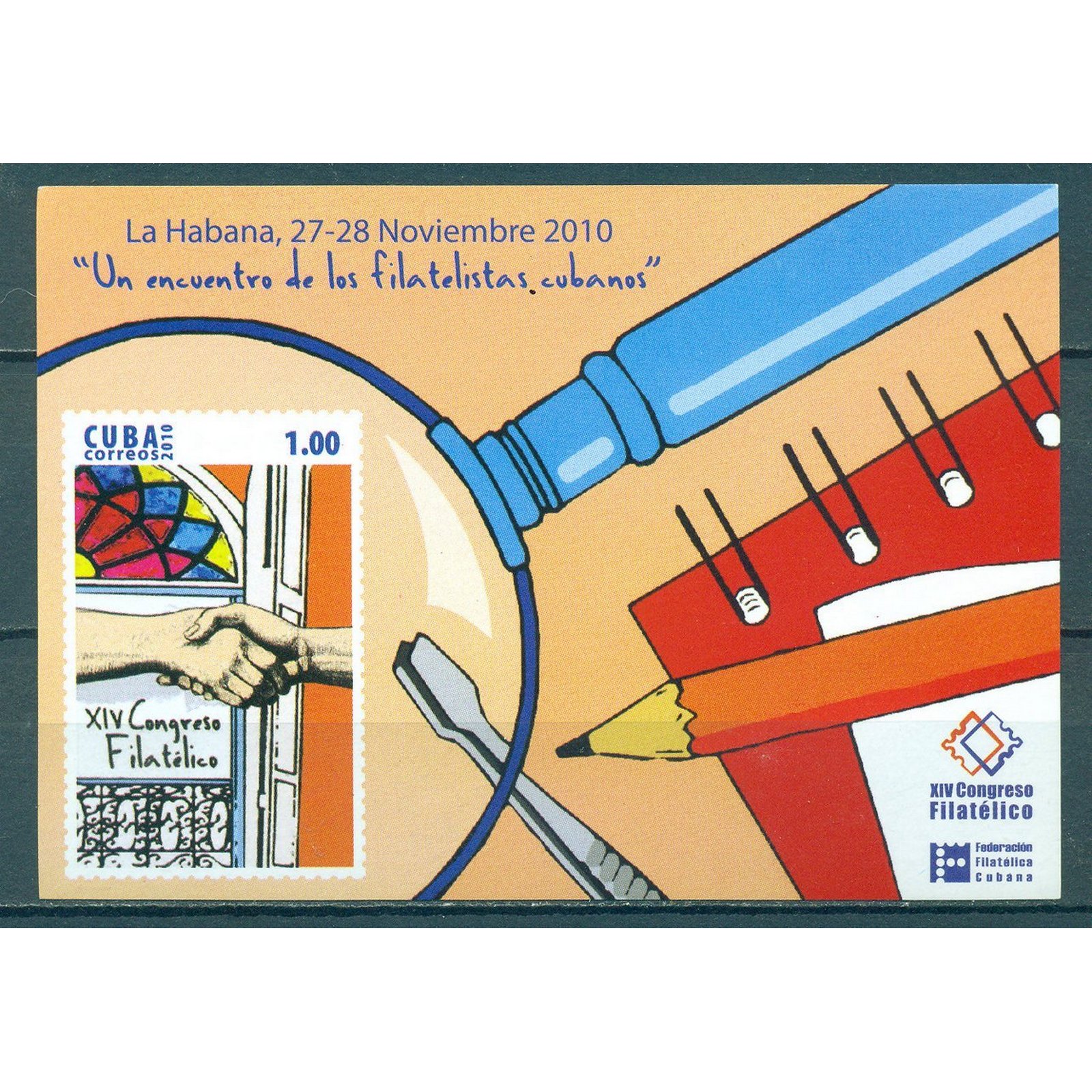 

Почтовые марки Куба 14-й Конгресс Кубинского Филателистического Общества - Гавана Марки