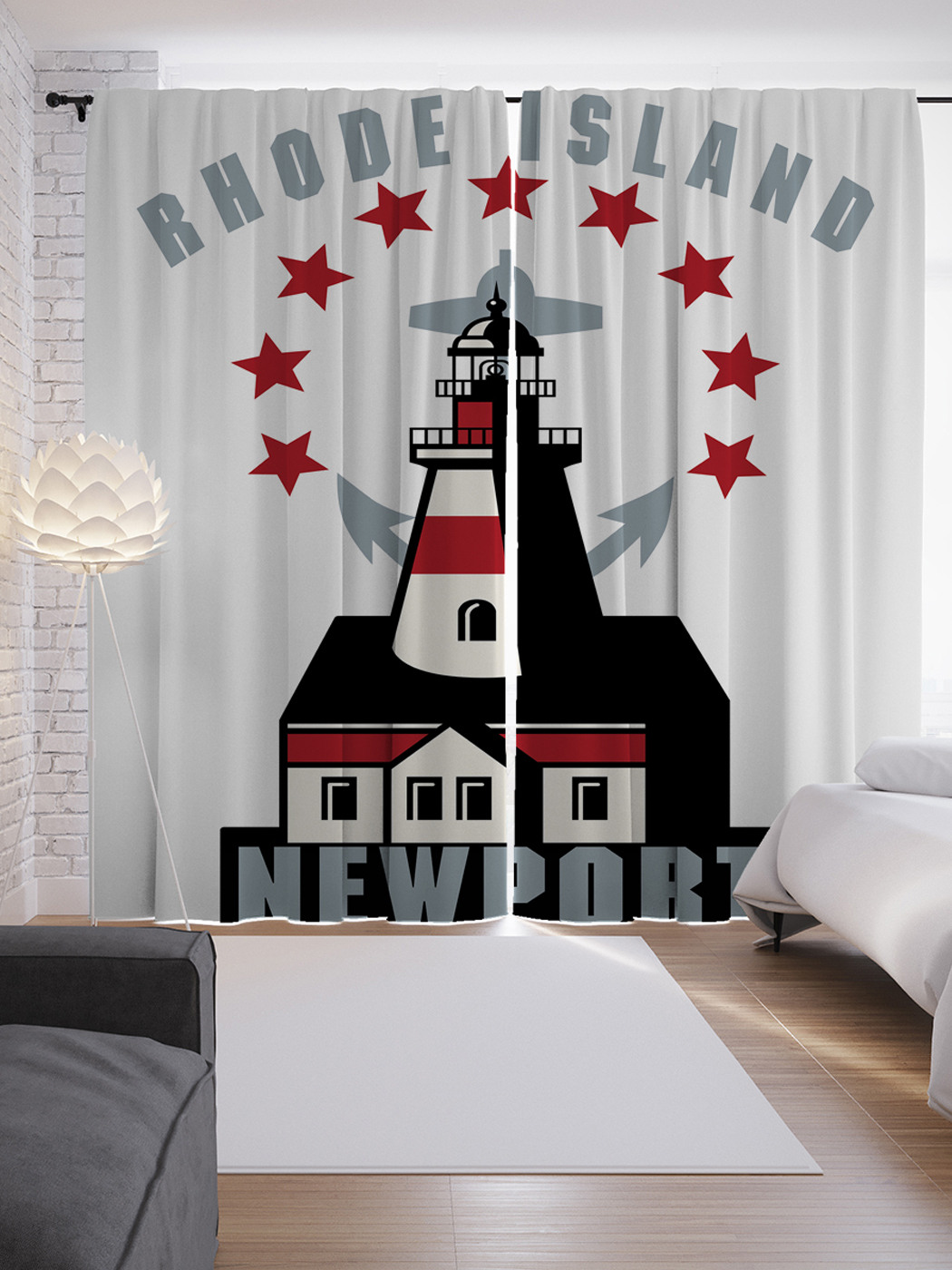 

Шторы JoyArty с фотопечатью "Порт Род-Айленд" из сатена, 290х265 см, Порт Род-Айленд