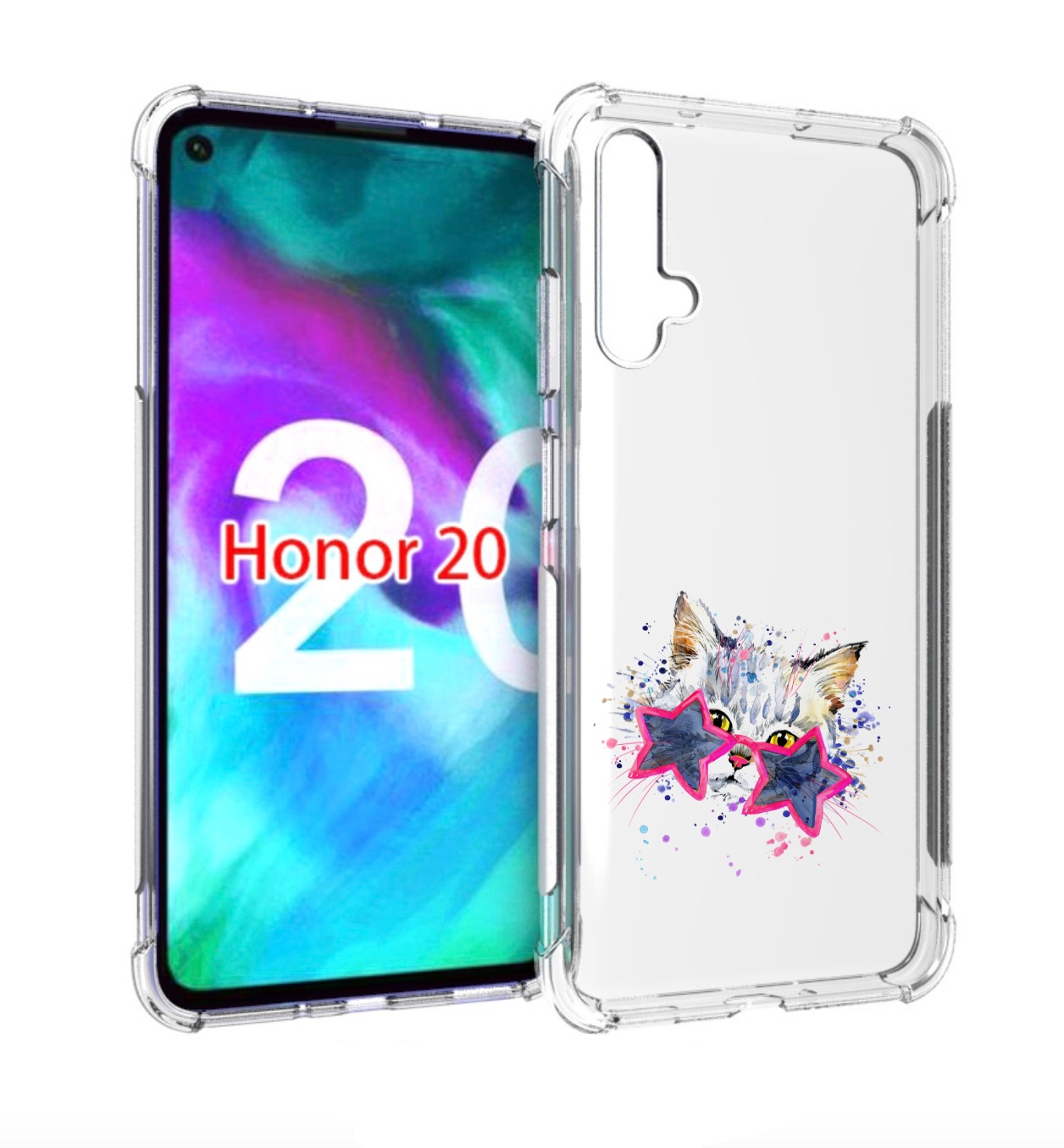 

Чехол бампер MyPads звездные очки для Honor 20., Прозрачный, Tocco