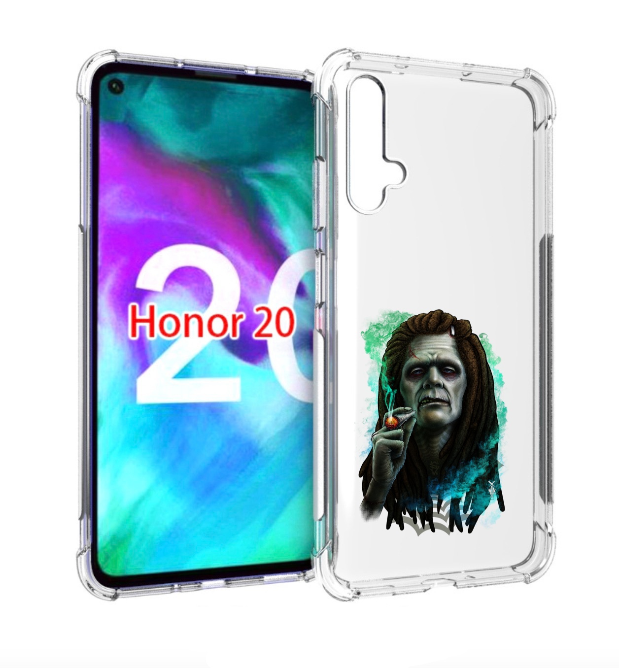 

Чехол бампер MyPads зеленый мужчина с сигаретой для Huawei Honor, Прозрачный, Tocco