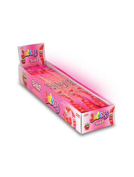 

Жевательный мармелад Jelaxy Belts sugar strawberry 15 грамм Упаковка 60 шт