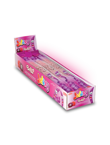 

Жевательный мармелад Jelaxy Belts raspberry and blackberry 15 грамм Упаковка 60 шт