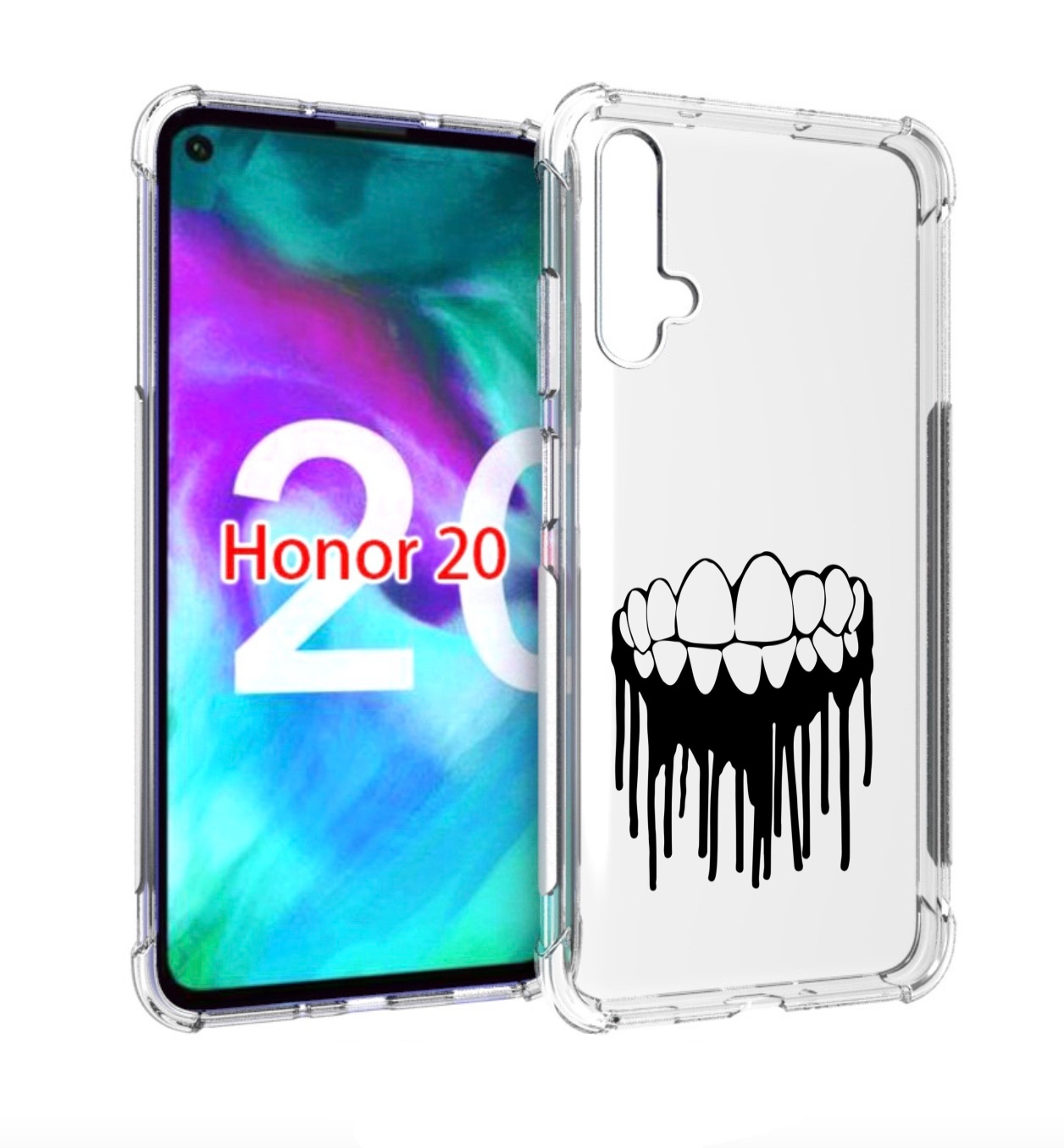 

Чехол бампер MyPads зубы для Honor 20., Прозрачный, Tocco
